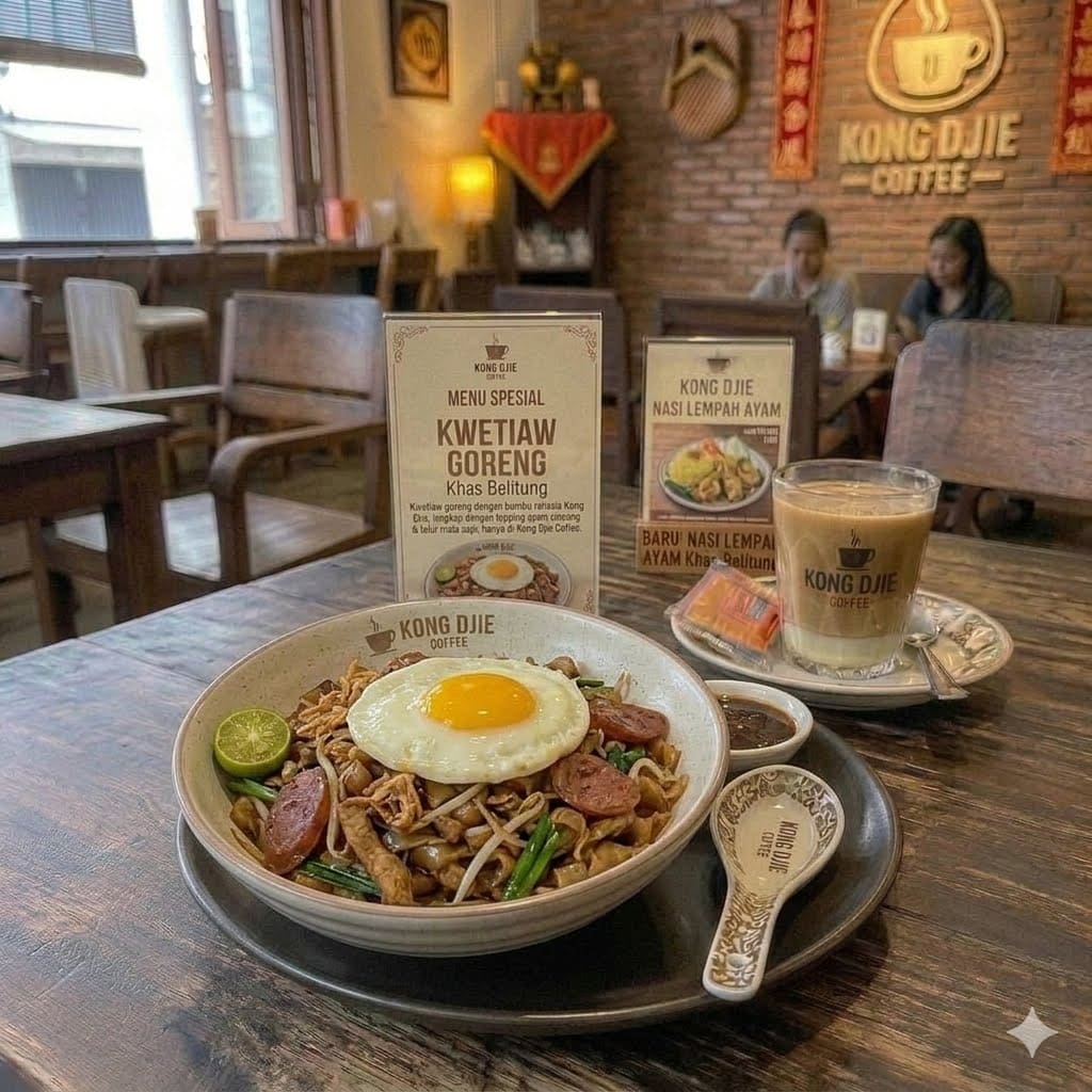 KWETIAW GORENG Kedai Kopi Kong Djie